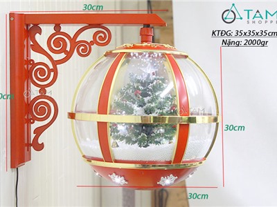 Hộp nhạc Giáng sinh áp tường phun tuyết điện tử cỡ lớn NOEL-HNDT-02 (SALE)